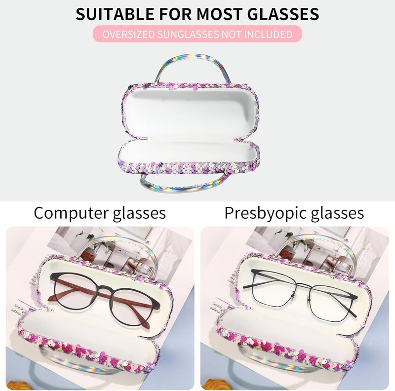 PERFECTSIGHT Store Hard Shell Eyeglasses Case, PU Leather Protective Glasses Case, Cute Eyeglass Case for Women Men Girls - Image 3